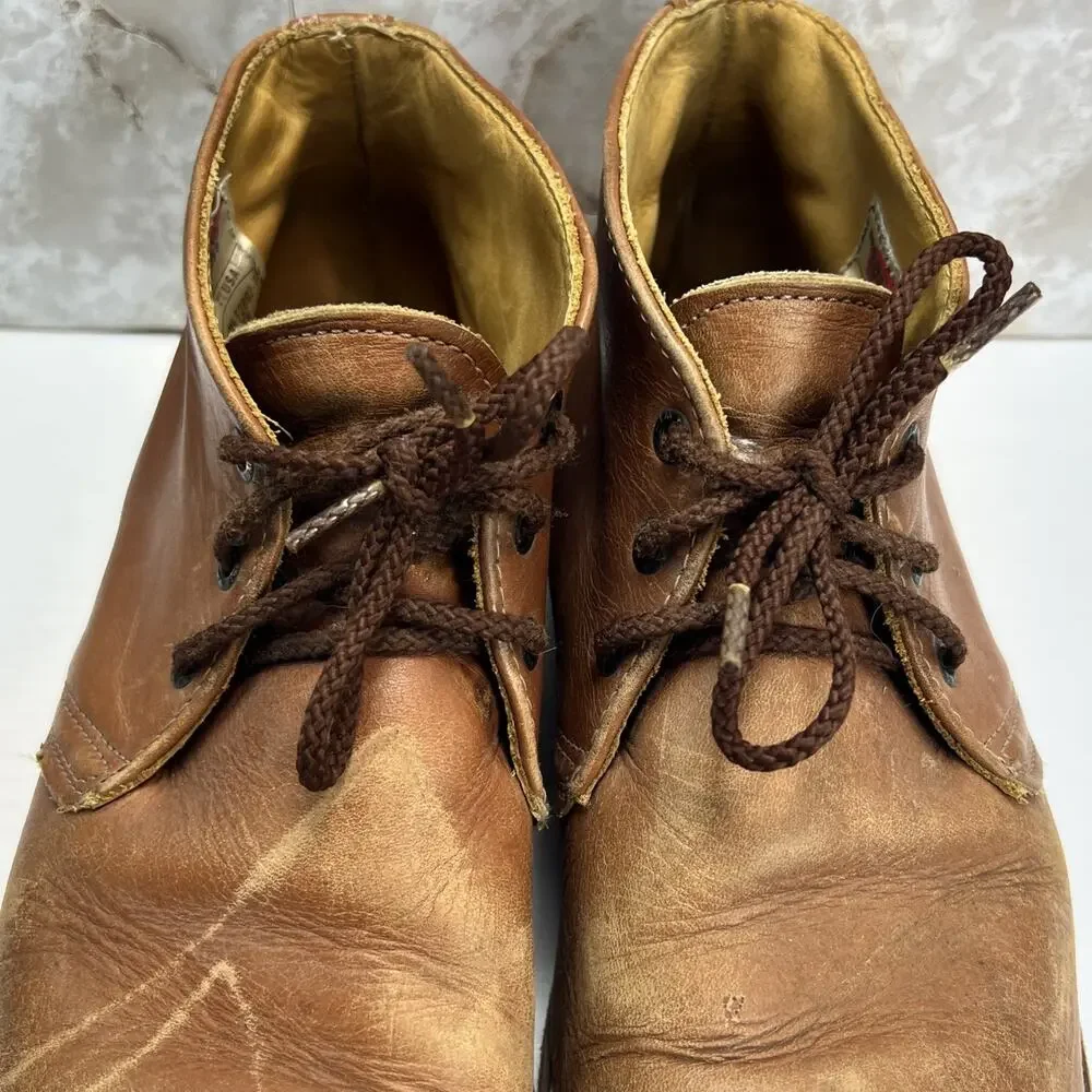 Vintage Red Wing 595 Chukka Leather Lace Up Boots Mens Sz 9 D - Made In USA